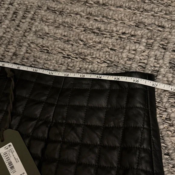 All saints Black Leather Quilted Skirt US 10 NWT - Picture 8 of 8